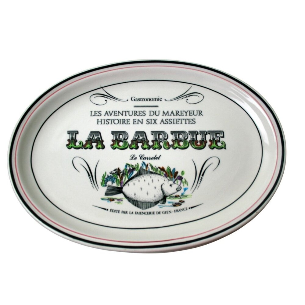 Set Of 6 Gien France "La Rascasse L'Aiglefin Le Thon Le Rouget La Barbue La Sard - Picture 5 of 12